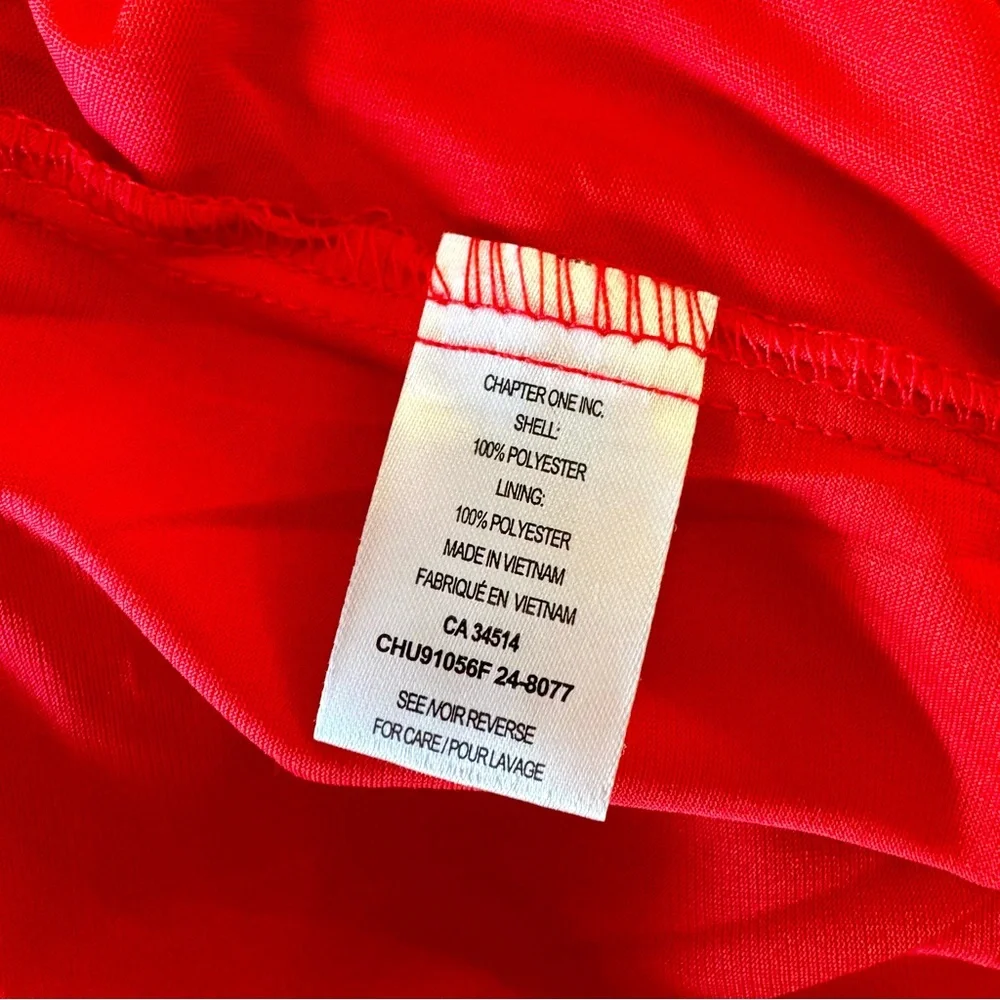 NWT red Tamara H. lined chiffon blouse M - Picture 11 of 13